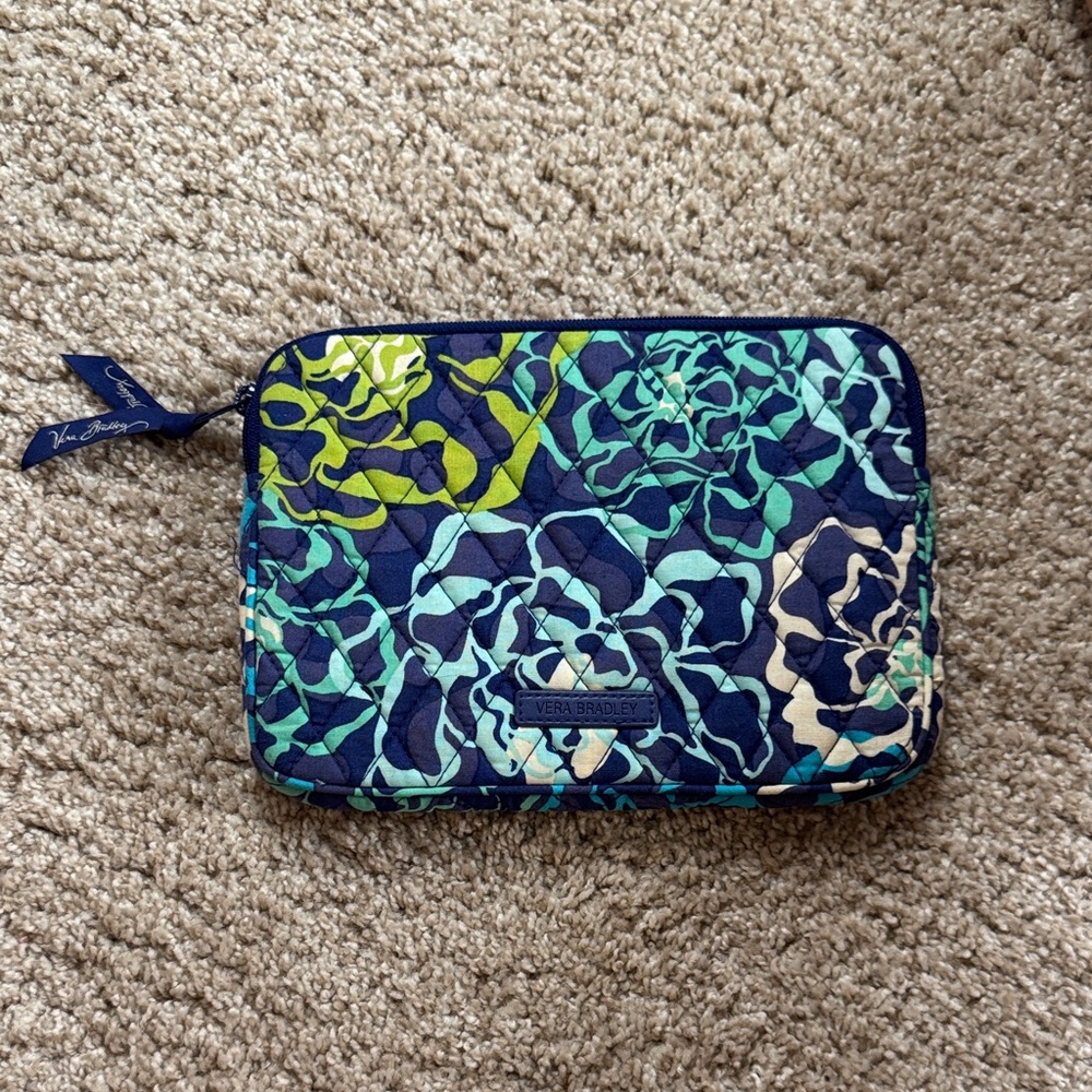 Vera Bradley Navy and Lime Patterned Pouch